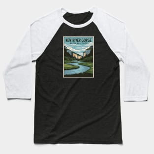 New River Gorge National Park Travel Poster Baseball T-Shirt